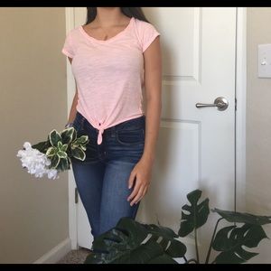 Light pink Hollister top with tie